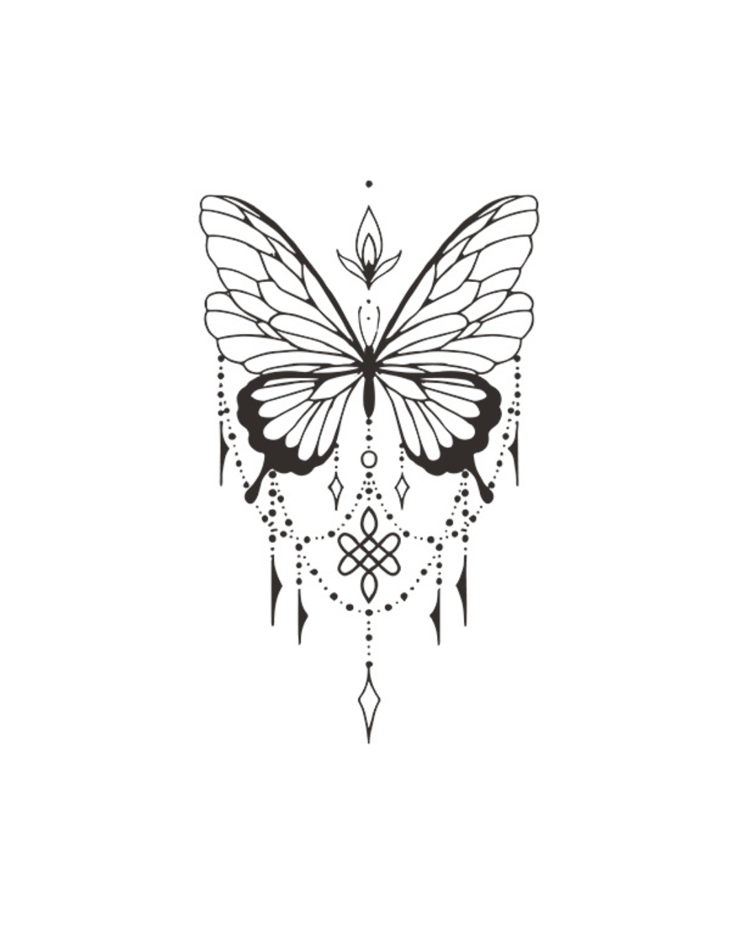 Borboleta com Mandala Semi-Permanente