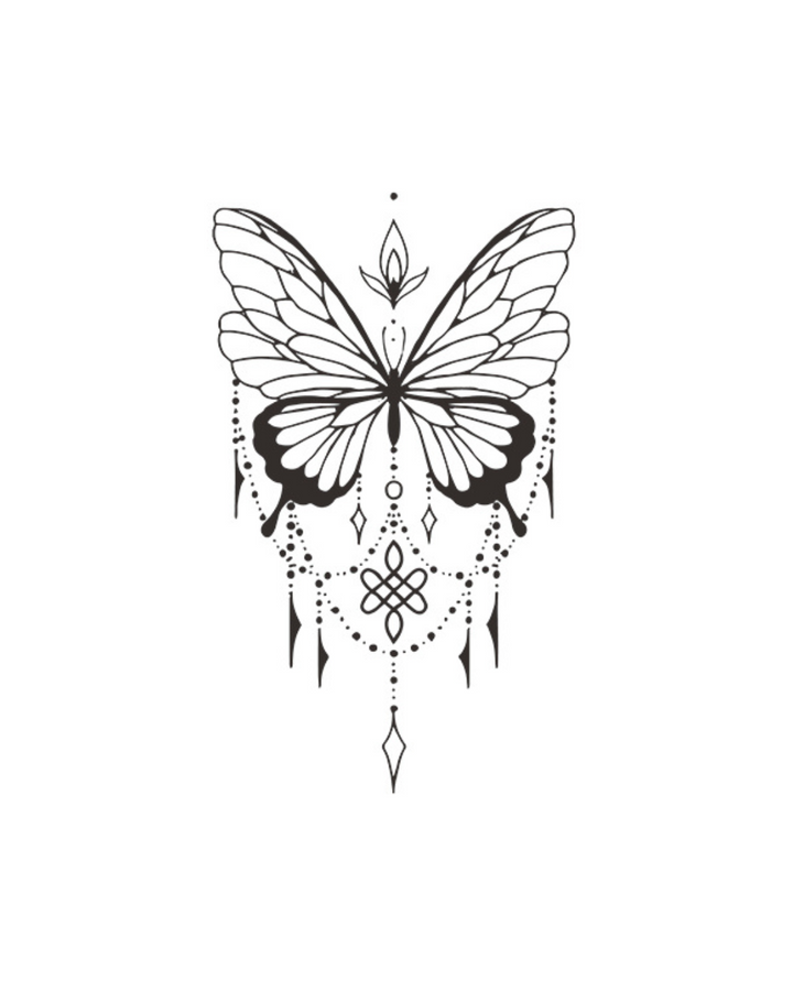 Borboleta com Mandala Semi-Permanente