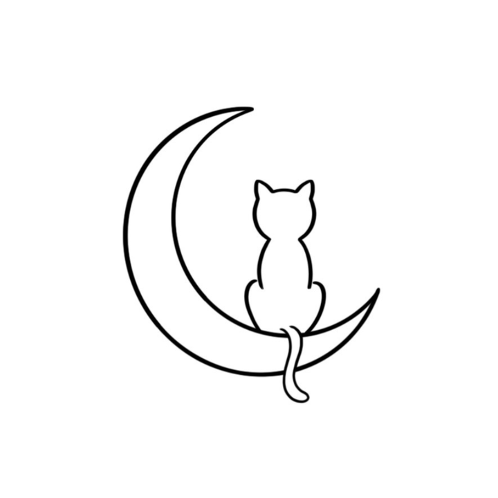 tatuagem semipermanente gatinho na lua