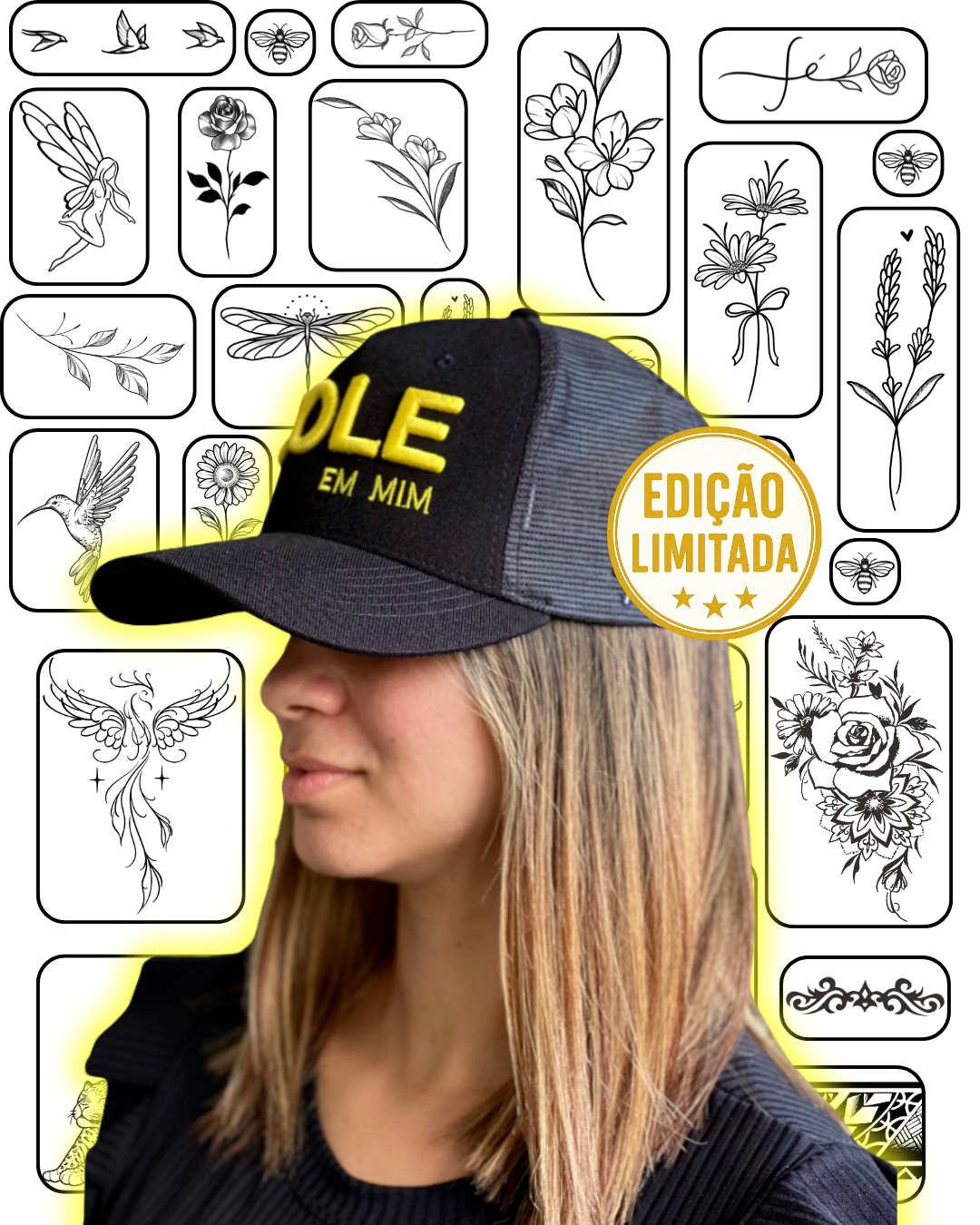 Kit 10 Tattoos Mais Vendidas + 01 Boné Cole + Frete Grátis 🔥