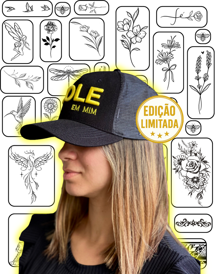 Kit 10 Tattoos Mais Vendidas + 01 Boné Cole + Frete Grátis 🔥