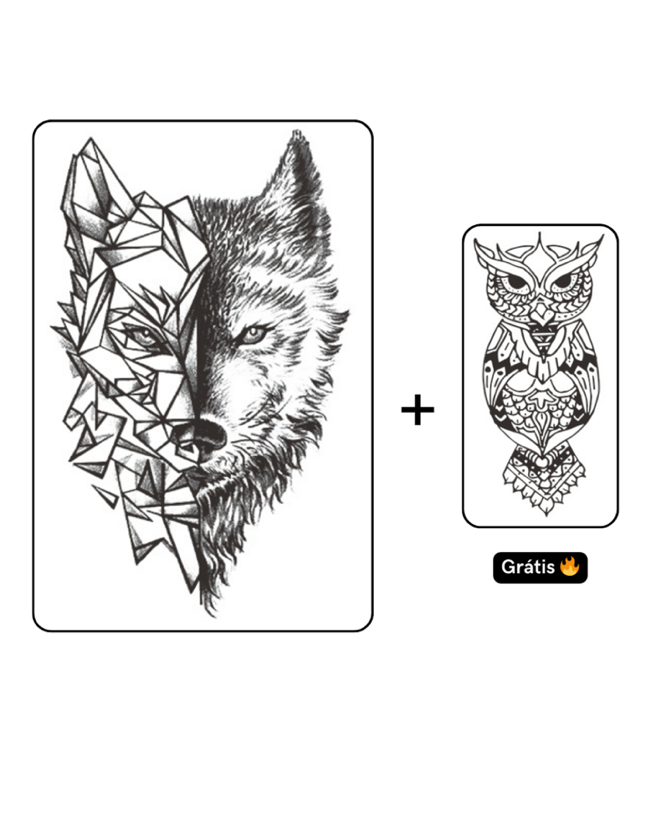 Lobo Geométrico + Coruja